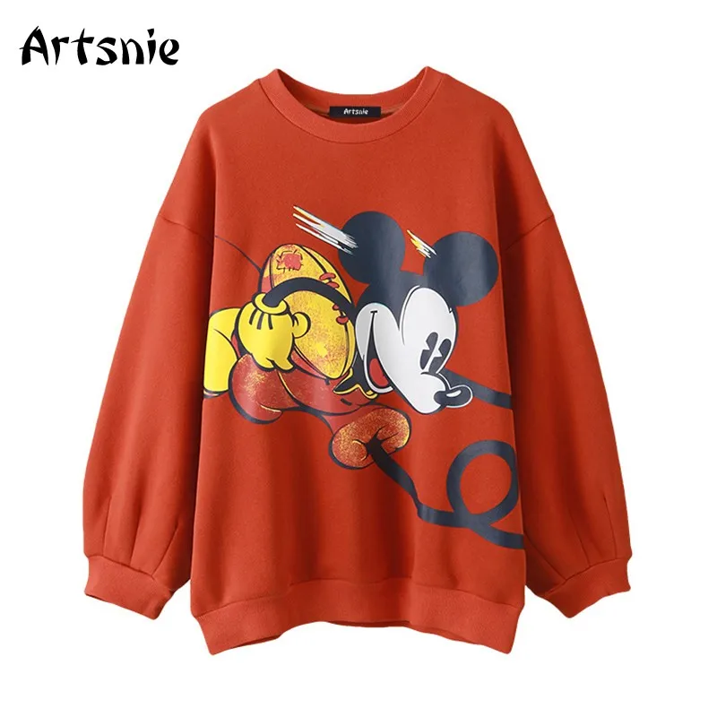 Artsnie Spring 2021 Disney Mickey Mouse Fleece Sweatshirt Women O Neck Long Sleeve Oversized Hoodies Streetwear Red Sweatshirts
Artsnie Spring 2021 Disney Mickey Mouse Fleece Sweatshirt Women O Neck Long Sleeve Oversized Hoodies Streetwear Red Sweatshirts