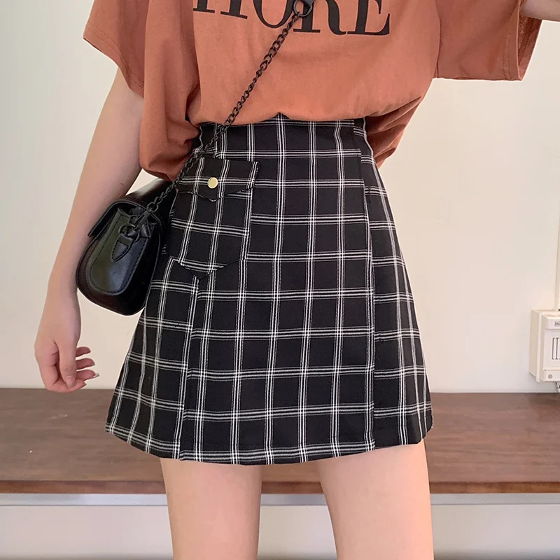 Plaid High Waist Causal All Match S-l 3 Sizes Vintage Fashion Pocket A-line Simple Women Mini Skirts
Plaid High Waist Causal All Match S-l 3 Sizes Vintage Fashion Pocket A-line Simple Women Mini Skirts