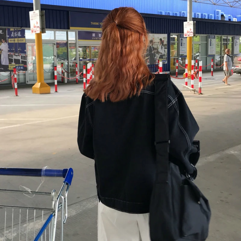 Basic Jackets Denim Women Single-breasted All-match Harajuku Black BF Street Wear Students Leisure Loose Womens Fashion Ulzzang
Basic Jackets Denim Women Single-breasted All-match Harajuku Black BF Street Wear Students Leisure Loose Womens Fashion Ulzzang