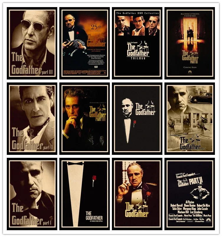 Постеры JL The Godfather в стиле ретро Крафтовая настенная бумага Высококачественная