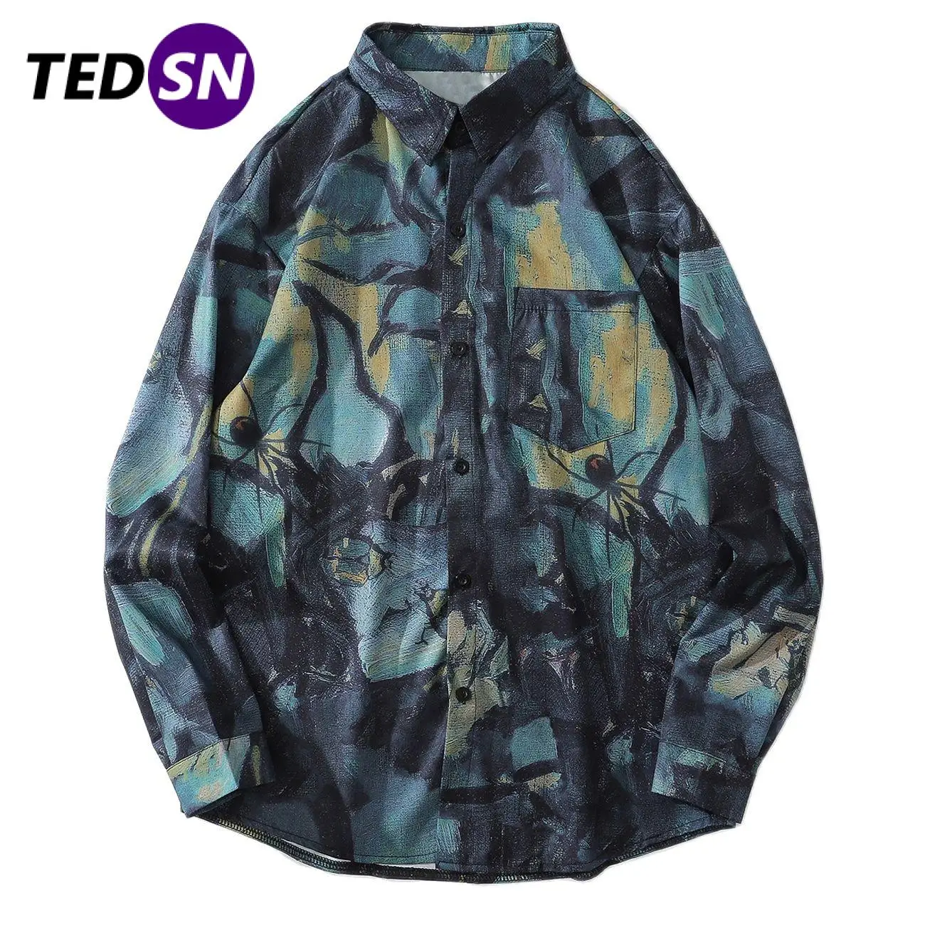 Мужская хлопковая рубашка с длинным рукавом, в стиле хип-хоп
Мужская хлопковая рубашка с длинным рукавом, в стиле хип-хоп