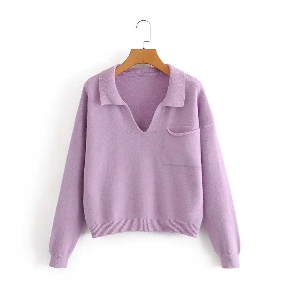 2020 autumn new lazy wind lapel loose pullover women's sweet pure color fashion short knit sweater
2020 autumn new lazy wind lapel loose pullover women's sweet pure color fashion short knit sweater