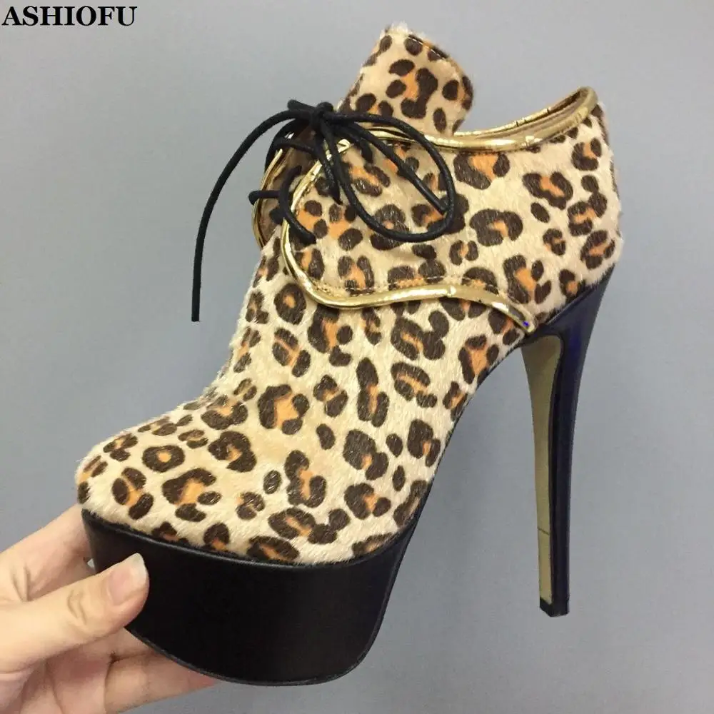 ASHIOFU Handmade New Women High Heel Boots Real-photos Sexy Party Prom Ankle Boots Lace-up Platform Fashion Leopard Boots Shoes
ASHIOFU Handmade New Women High Heel Boots Real-photos Sexy Party Prom Ankle Boots Lace-up Platform Fashion Leopard Boots Shoes
