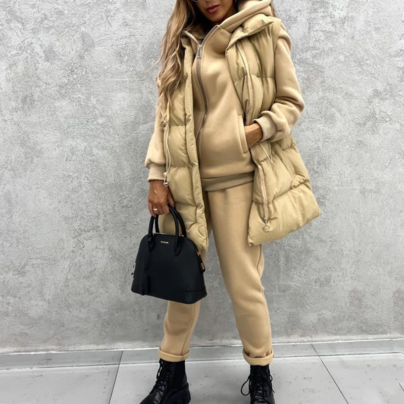 Autumn Winter Women Cotton Vest Jacket Fashion Sleeveless Pockets Zip Loose Outerwear Elegant Stand Collar Drawstring Solid Coat
Autumn Winter Women Cotton Vest Jacket Fashion Sleeveless Pockets Zip Loose Outerwear Elegant Stand Collar Drawstring Solid Coat