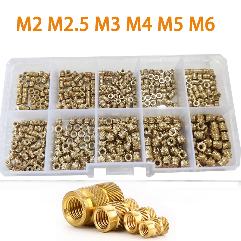 90/500 Pcs M2 M2.5 M3 M4 M5 M6 Brass Hot Melt Inset Nuts Assortment Kit Thread Copper Knurled Threaded Insert Embedment Nuts Set
90/500 Pcs M2 M2.5 M3 M4 M5 M6 Brass Hot Melt Inset Nuts Assortment Kit Thread Copper Knurled Threaded Insert Embedment Nuts Set