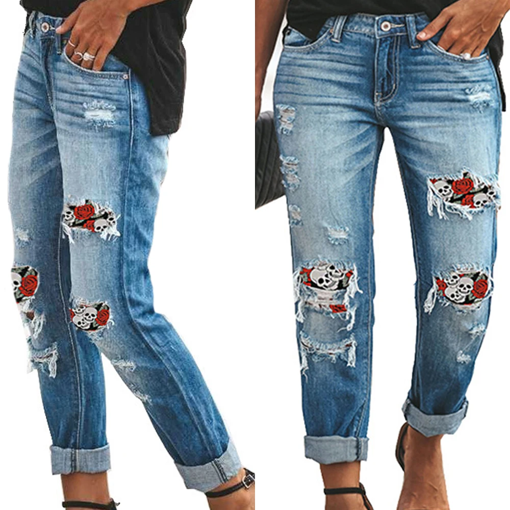 VICABO Womens Ripped Pattern Jeans Fashion High Waist Denim Pants Winter Casual Loose Stretchy Straight Trousers
VICABO Womens Ripped Pattern Jeans Fashion High Waist Denim Pants Winter Casual Loose Stretchy Straight Trousers