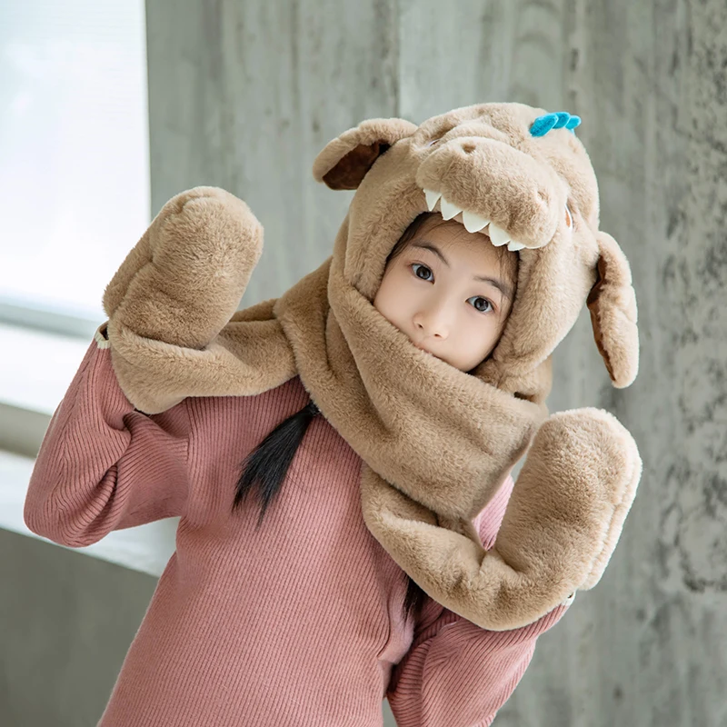 Ears Can Move Dinosaurs Fashion Hats Boys And Girls Warm Hats Scarf Gloves One Cute Plush Hat Bib
Ears Can Move Dinosaurs Fashion Hats Boys And Girls Warm Hats Scarf Gloves One Cute Plush Hat Bib