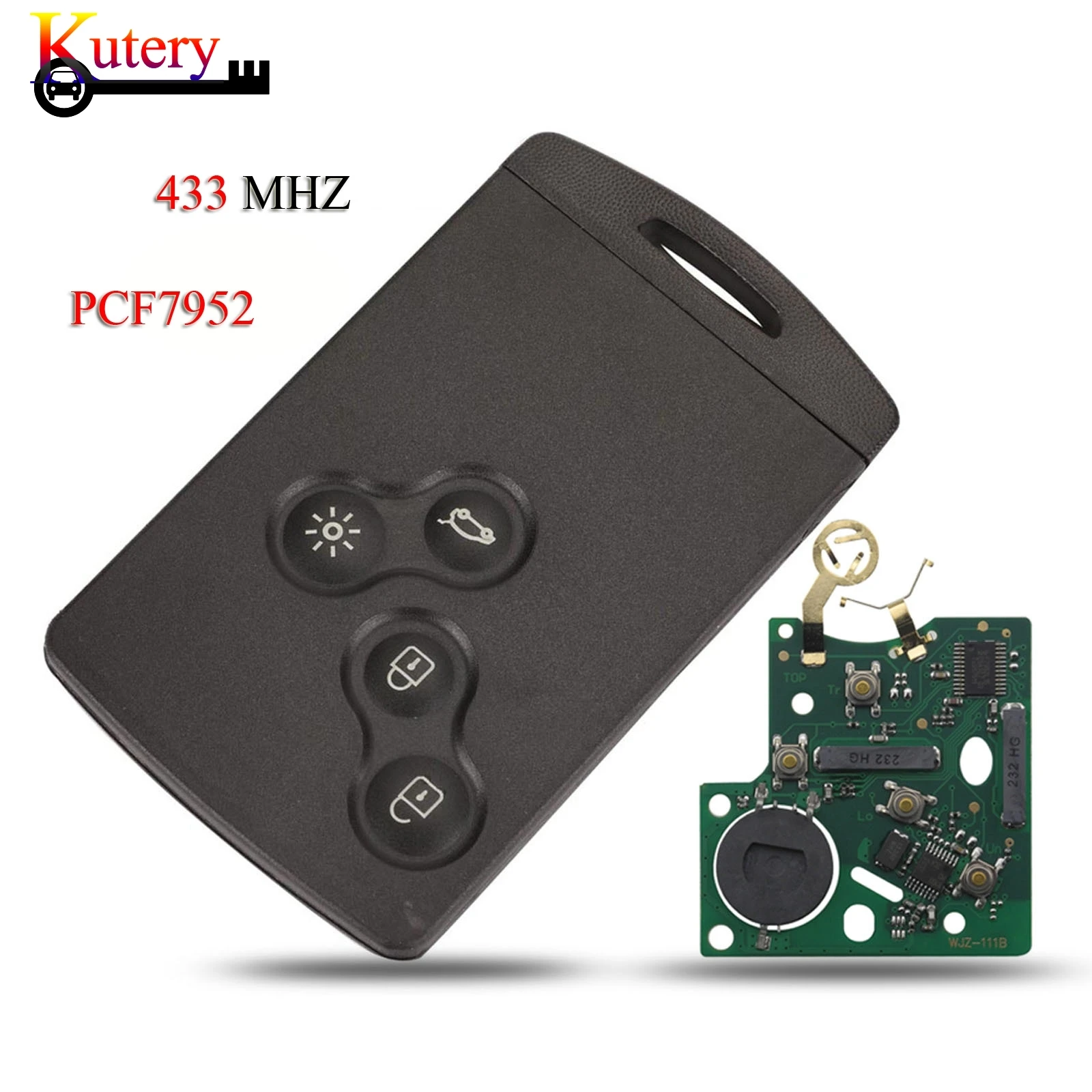Kutery 5pcs/Lot Remote Car Key For Renault Koleos Clio FSK 4 Buttons Remote Card Key ID46 PCF7952 Chip 433MHZ Handsfree
Kutery 5pcs/Lot Remote Car Key For Renault Koleos Clio FSK 4 Buttons Remote Card Key ID46 PCF7952 Chip 433MHZ Handsfree