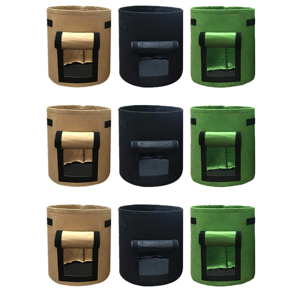 3/6/9pcs Plant Grow Bags Nonwoven Cloth Pot Gardening Vegetable Onion Potato Planter Bag Garden Seedling Pot Farm Garden Tool
3/6/9pcs Plant Grow Bags Nonwoven Cloth Pot Gardening Vegetable Onion Potato Planter Bag Garden Seedling Pot Farm Garden Tool