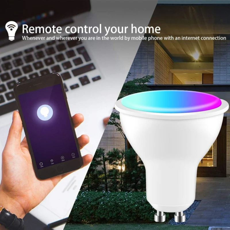 Tuya ZigBee3.0 Smart LED RGBCW 4W Light Bulb Gu10 Cup Spotlight DIY Color Life APP Control Work With Alexa Google Home | Электроника