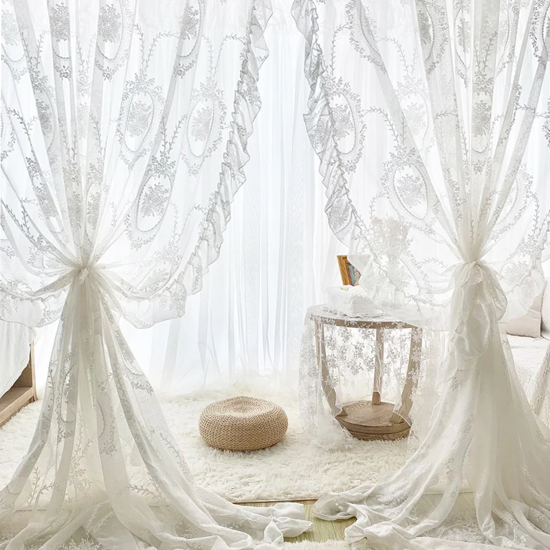 

Curtains For Living Room Bedroom White Lace Curtain Nordic Window Curtain рулонные шторы на окно Cortinas rideau