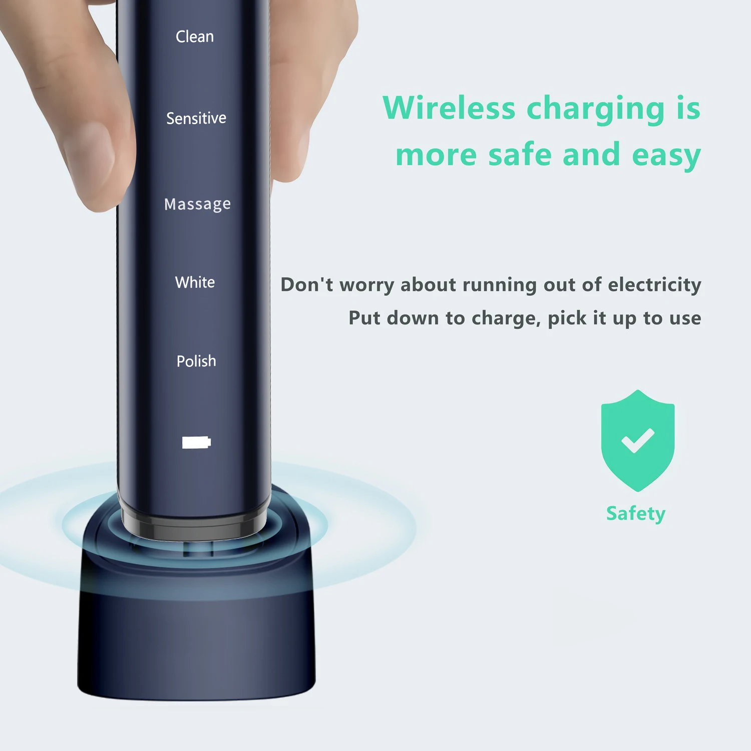 New style D1 Sonic Adult Electric Toothbrush IPX7 Waterproof Base charging 30 Days Long Standby Time With 2 Brush Head
New style D1 Sonic Adult Electric Toothbrush IPX7 Waterproof Base charging 30 Days Long Standby Time With 2 Brush Head