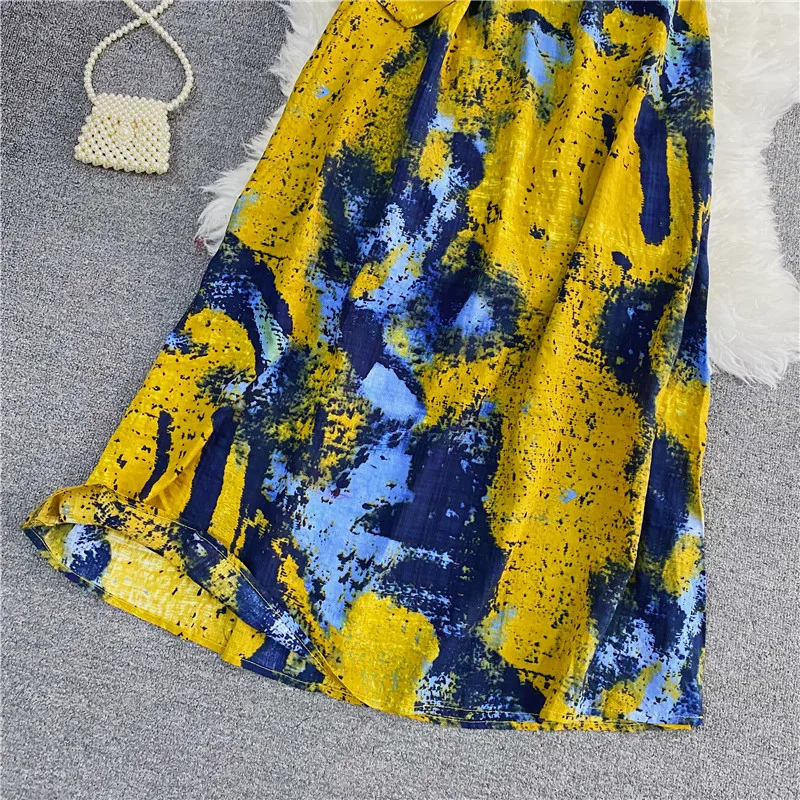Vintage Printed Patchwork Long Dress Women Elegant Round Neck Short Sleeve High Waist Vestidos With Sashes Female Summer 2021
Vintage Printed Patchwork Long Dress Women Elegant Round Neck Short Sleeve High Waist Vestidos With Sashes Female Summer 2021