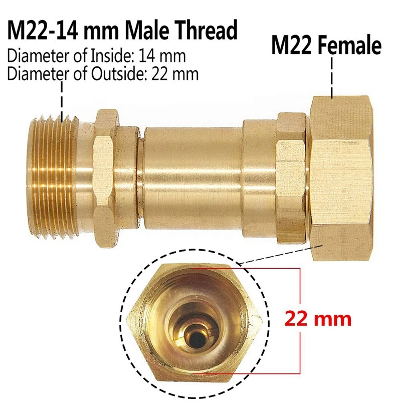 Pressure Washer Swivel Joint, M22 14Mm Connection, Washer Gun To Hose Fitting, 3000 Psi
Pressure Washer Swivel Joint, M22 14Mm Connection, Washer Gun To Hose Fitting, 3000 Psi