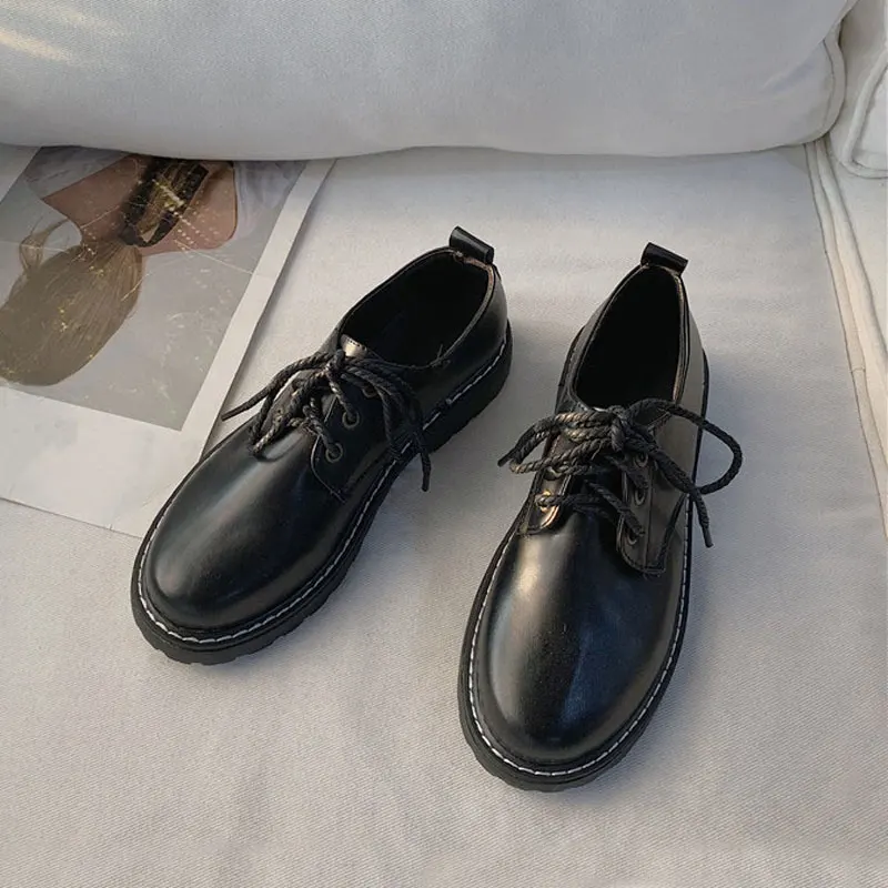 2020 Spring Flats Loafers Shoes Women Leather Flat Casual Shoe Female Fashion Lace up Shoes Ladies Black
2020 Spring Flats Loafers Shoes Women Leather Flat Casual Shoe Female Fashion Lace up Shoes Ladies Black
