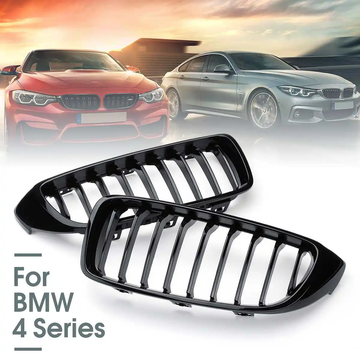 2x Front Bumper Kidney Grill Strip Racing Grille Gloss Black For BMW 4 Series F32 Coupe F33 Convertible 2013- F36 F82 M4 2014-
2x Front Bumper Kidney Grill Strip Racing Grille Gloss Black For BMW 4 Series F32 Coupe F33 Convertible 2013- F36 F82 M4 2014-
