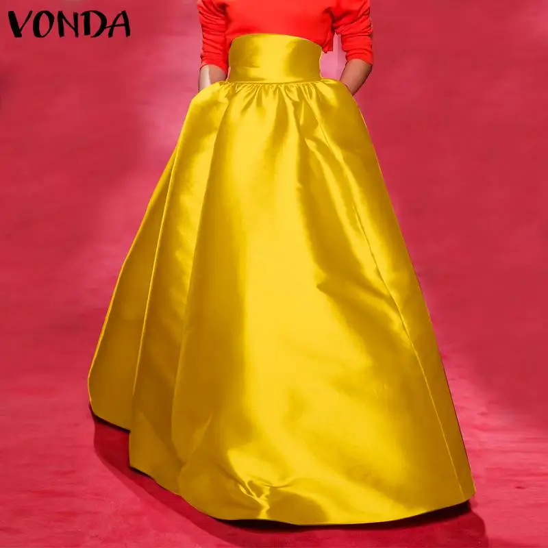 Elegant Maxi Skirts 2021 VONDA Women High Waist Elegant A-line Party Long Skirt Femme Casual Loose Pockets Skirts Streetwear
Elegant Maxi Skirts 2021 VONDA Women High Waist Elegant A-line Party Long Skirt Femme Casual Loose Pockets Skirts Streetwear