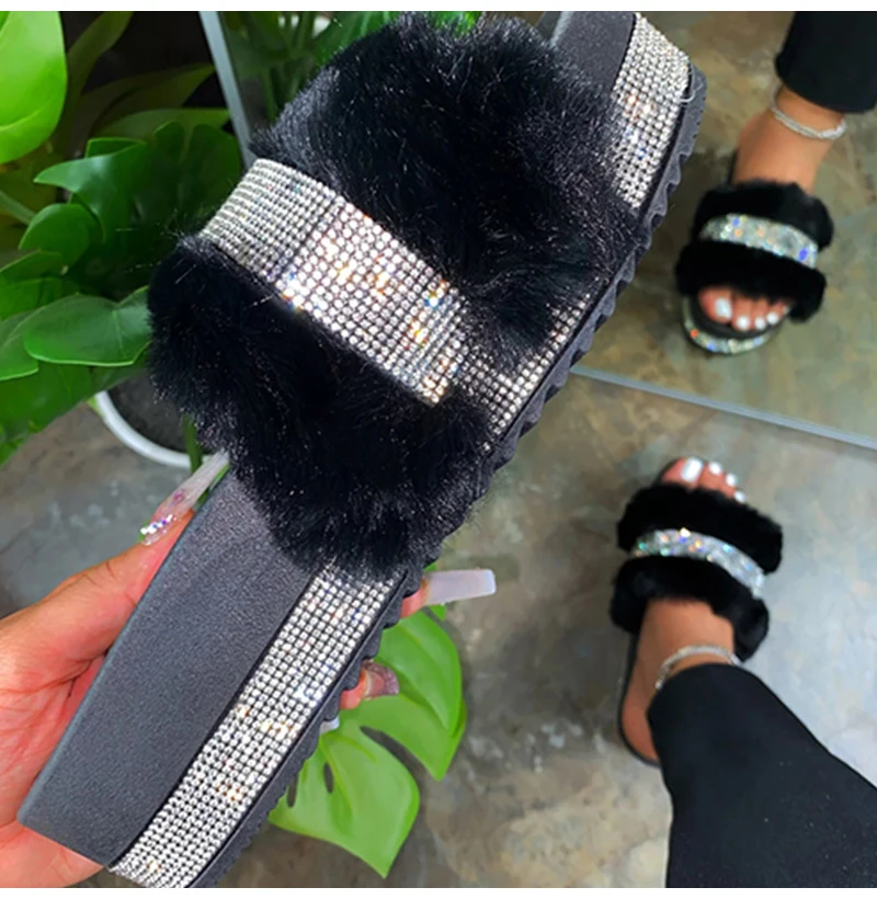Fur Slippers Women 2020 Fashion Summer Fur Slides For Woman Rhinestone Sandals Fluffy Female Shoes Glitter Indoor Diamond Shoes
Fur Slippers Women 2020 Fashion Summer Fur Slides For Woman Rhinestone Sandals Fluffy Female Shoes Glitter Indoor Diamond Shoes