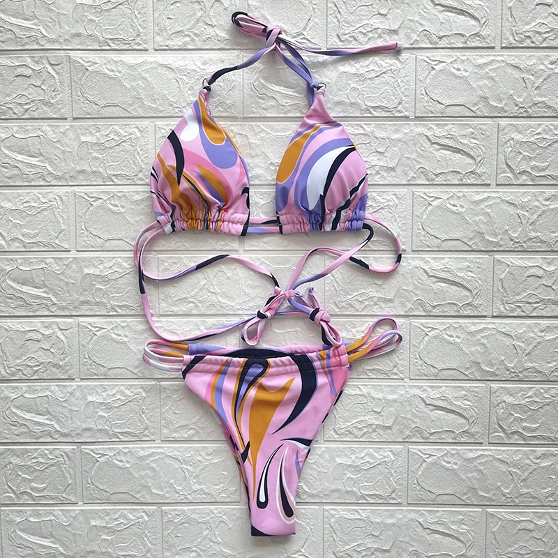 Miyouj High Cut Thong Bikinis Patchwork Print Swimsuit Sexy Swimwear Women Bandage Bikini Set Halter Bathing Suits Designer Wear
Miyouj High Cut Thong Bikinis Patchwork Print Swimsuit Sexy Swimwear Women Bandage Bikini Set Halter Bathing Suits Designer Wear