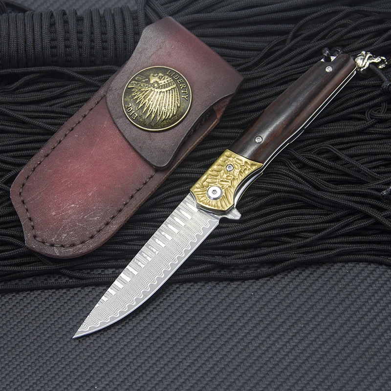 High-End Folding Knife Damascus Steel Utility Knives Outdoor Hiking Tool EDC New Free First Layer Leather Case
High-End Folding Knife Damascus Steel Utility Knives Outdoor Hiking Tool EDC New Free First Layer Leather Case