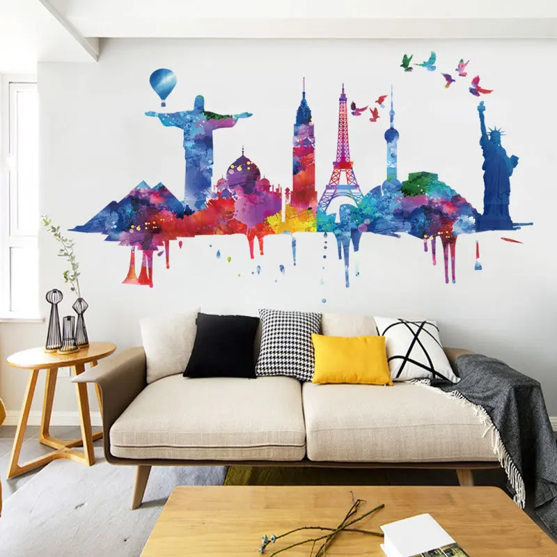 Nordic Home Decor Wall Stickers Colorful Architecture Landscape Sticker Art Wall Decals Room Decoration Teenager Aesthetic Mural
Nordic Home Decor Wall Stickers Colorful Architecture Landscape Sticker Art Wall Decals Room Decoration Teenager Aesthetic Mural