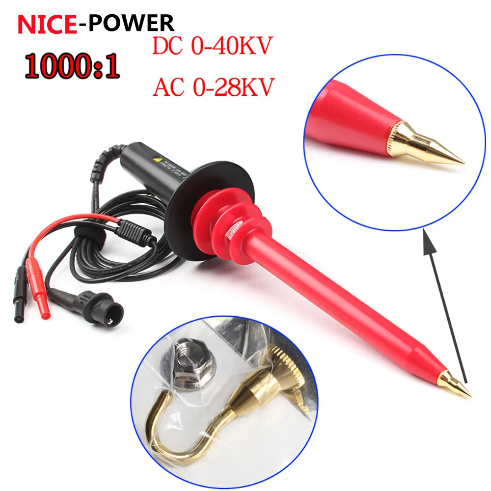 1 PCS High Voltage Probe For Multimeter Test Leads 40KV Multimeter Probe Wires 1000X Attenuation Bandwidth 10MHZ Probe
1 PCS High Voltage Probe For Multimeter Test Leads 40KV Multimeter Probe Wires 1000X Attenuation Bandwidth 10MHZ Probe
