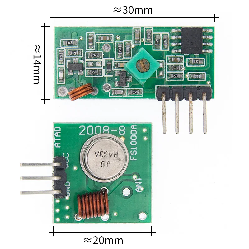 Лучшие цены 1 пара (2 шт.) 433 МГц Стандартный комплект/ARM/MCU WL|kit for arduino|rf transmittertransmitter