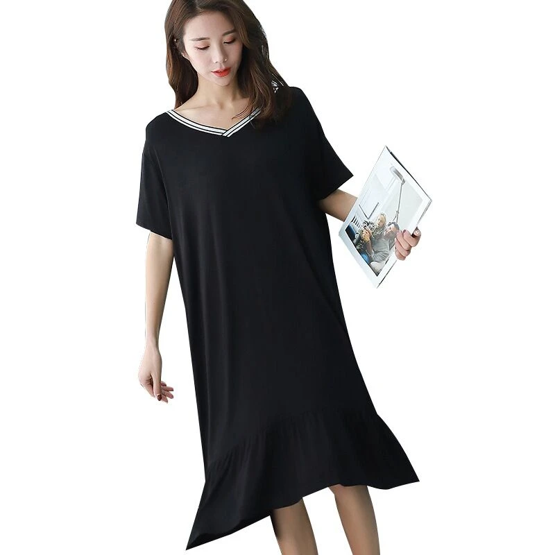 New Style Bamboo Fiber Night Sleep Dress Nighties for Women Underwear Ladies Pleated Hem V-Neck Nightdress Lenceria Femenina
New Style Bamboo Fiber Night Sleep Dress Nighties for Women Underwear Ladies Pleated Hem V-Neck Nightdress Lenceria Femenina