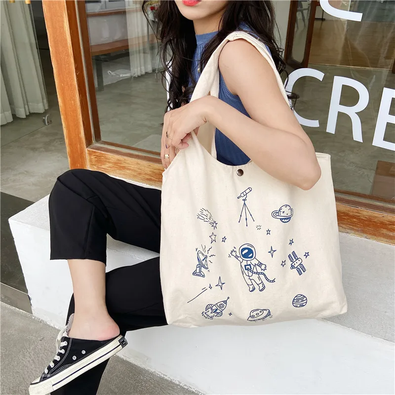 Cartoon Printed Women Canvas Shoulder Bag simple Student Girls Portable Cloth Handbags Large Capacity Ladies Shopping Tote Bags
Cartoon Printed Women Canvas Shoulder Bag simple Student Girls Portable Cloth Handbags Large Capacity Ladies Shopping Tote Bags