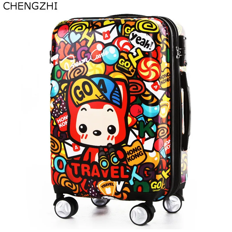 CHENGZHI high quality cartoon rolling luggage spinner unversal wheel 20"24inch cute kids boarding trolley travel suitcase
CHENGZHI high quality cartoon rolling luggage spinner unversal wheel 20"24inch cute kids boarding trolley travel suitcase