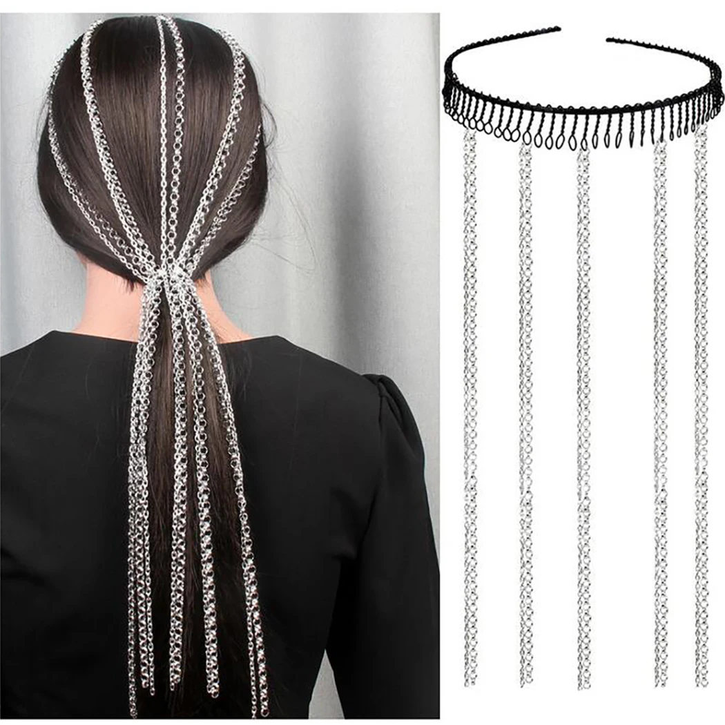 Women Girls Hair Chain Fashion Punk Tassel Head Chain Aluminum Hair Extension Chain Hair Hoop Headwear Hair Accessories
Women Girls Hair Chain Fashion Punk Tassel Head Chain Aluminum Hair Extension Chain Hair Hoop Headwear Hair Accessories