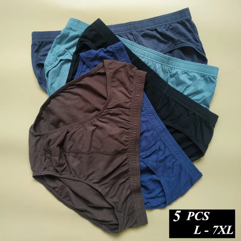 Трусы мужские из 100% хлопка нижнее белье большие размеры 4XL/5XL/6XL /7XL 5 шт./лот| |