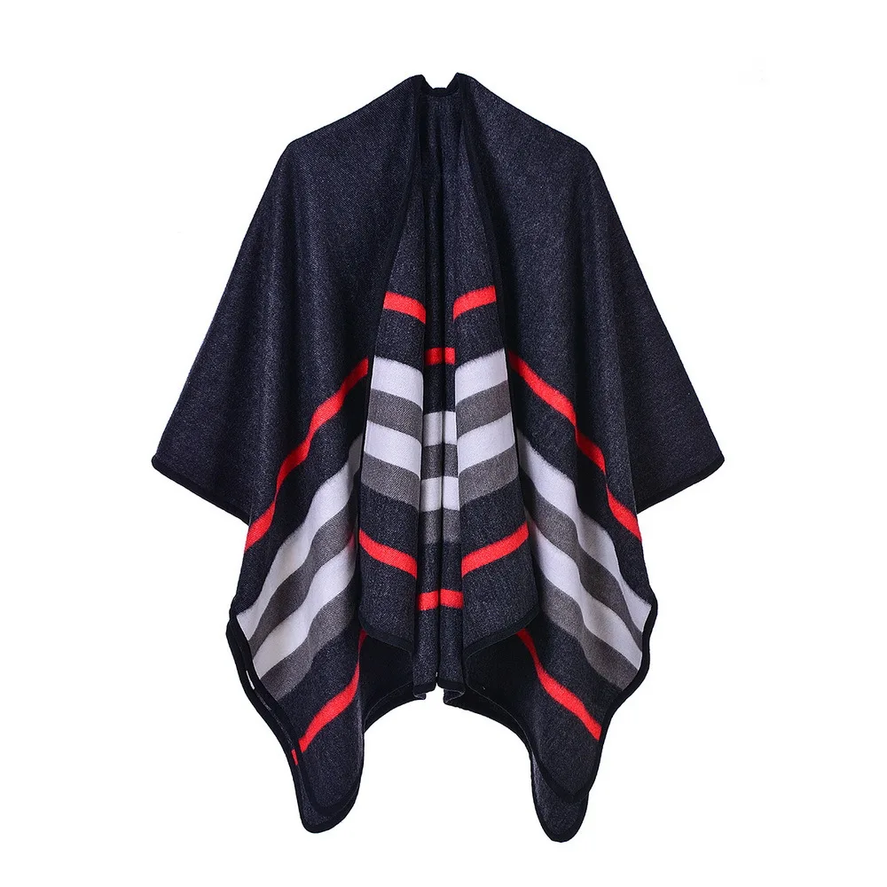 2021 New Women's Autumn And Winter Wild Air-conditioned Room Warm Classic Striped Hemming Cape Computer Knitted
2021 New Women's Autumn And Winter Wild Air-conditioned Room Warm Classic Striped Hemming Cape Computer Knitted
