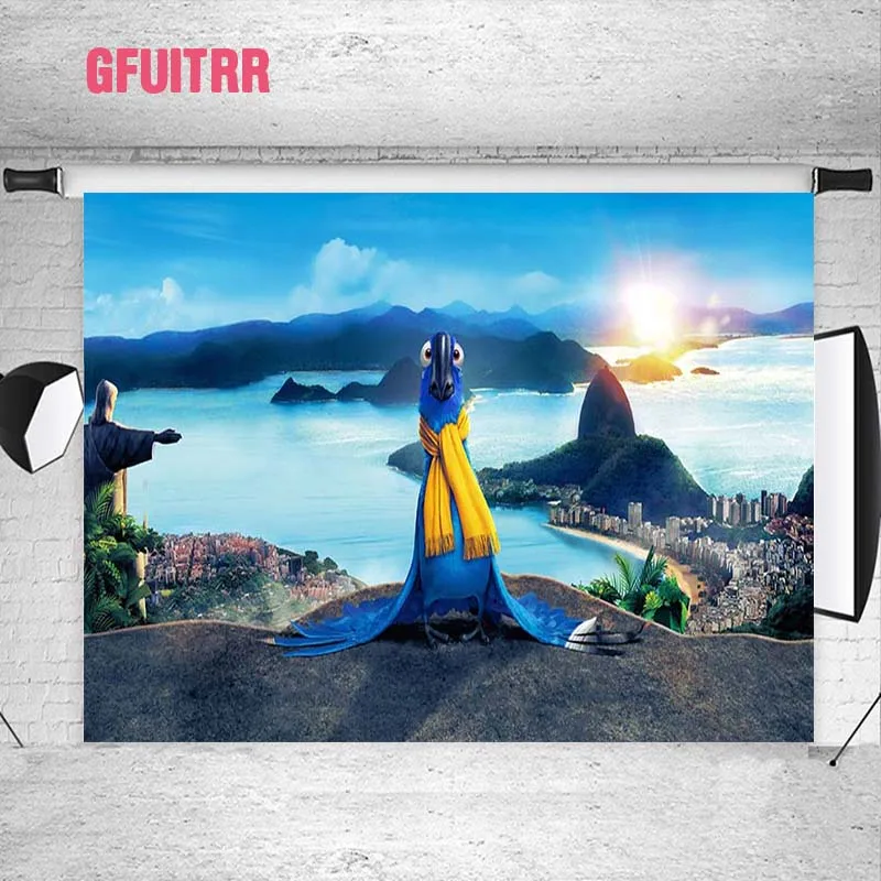 GFUITRR Rio Adventure Photography Backdrops Child Birthday Photo Backgrounds Blue Parrots Cartoon Decor Banners Photo Studio
GFUITRR Rio Adventure Photography Backdrops Child Birthday Photo Backgrounds Blue Parrots Cartoon Decor Banners Photo Studio