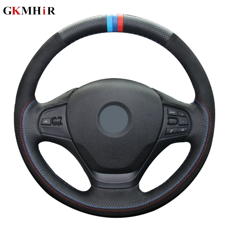 DIY Hand-stitched Black Genuine Leather Black Suede Car Steering Wheel Cover for BMW F20 F21 F22 F23 F30 F31 F34
DIY Hand-stitched Black Genuine Leather Black Suede Car Steering Wheel Cover for BMW F20 F21 F22 F23 F30 F31 F34