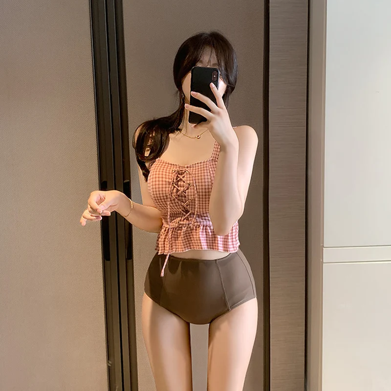 Корейские комплекты бикини милый купальник женский купальный костюм пуш-ап из