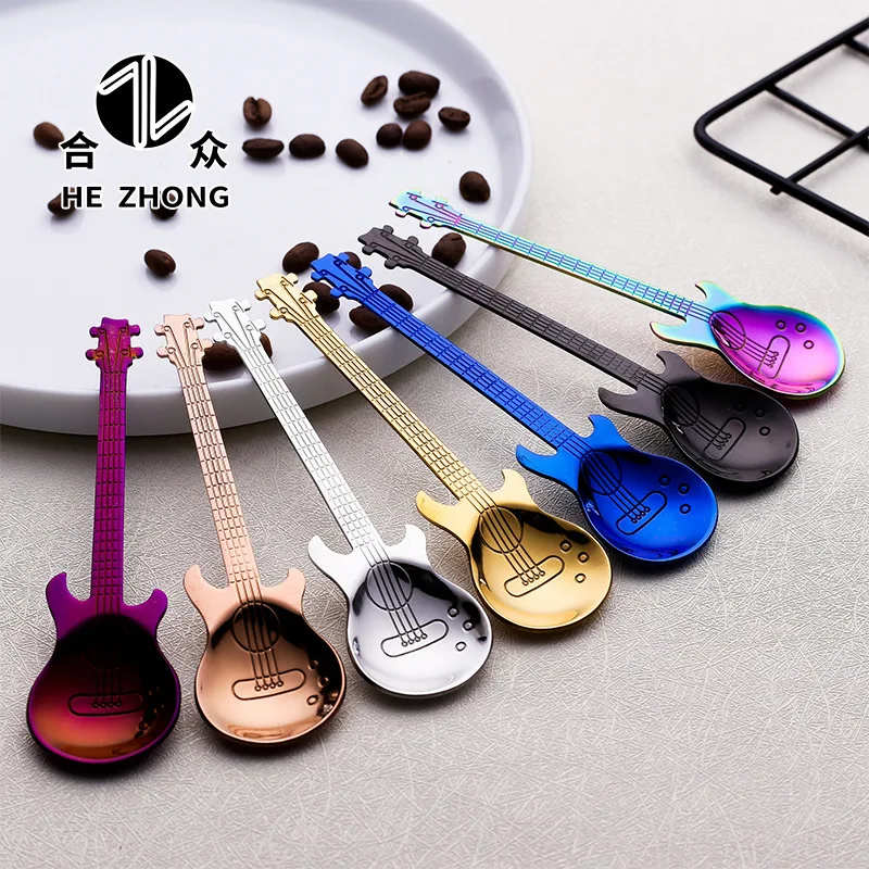 1pcs Stainless Steel Guitar Shaped Love Coffee Spoon Teaspoon Children New Beautiful 7 Colors Tea Use
1pcs Stainless Steel Guitar Shaped Love Coffee Spoon Teaspoon Children New Beautiful 7 Colors Tea Use