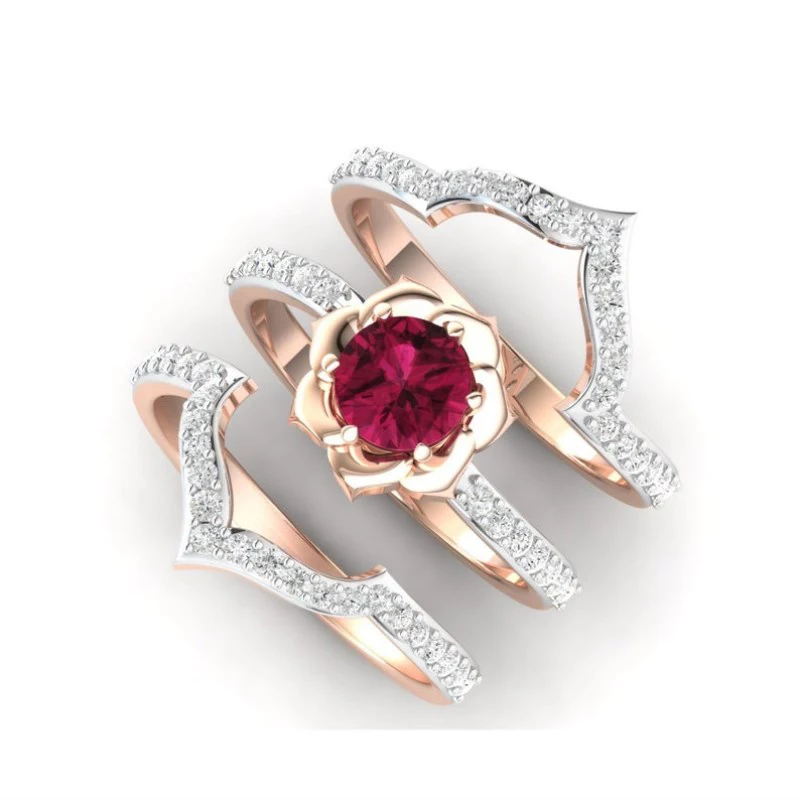 3Pcs/Set Exquisite Flower Ring Anniversary Proposal Jewelry Women Engagement Wedding Band Ring Set Birthday Party Ring Set
3Pcs/Set Exquisite Flower Ring Anniversary Proposal Jewelry Women Engagement Wedding Band Ring Set Birthday Party Ring Set