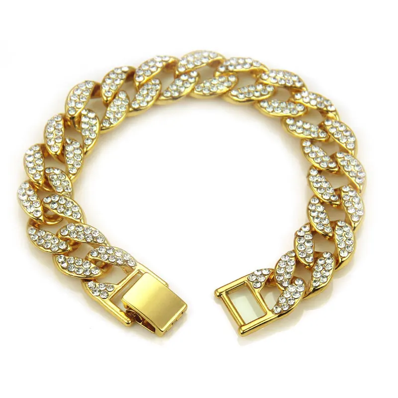 New Fashion Iced Out Crystal Gold Silver Plated Link Chain Bracelets Men's Hip Hop Bangle Jewelry Gift
New Fashion Iced Out Crystal Gold Silver Plated Link Chain Bracelets Men's Hip Hop Bangle Jewelry Gift