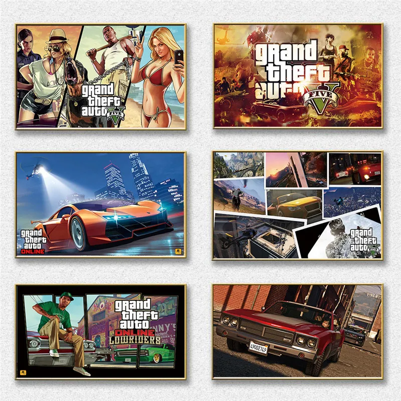 Hot Game Gta 5 Painting on Canvas Posters and Prints Cuadros Wall Art Pictures For Bedroom Game Room Decorative Picture
Hot Game Gta 5 Painting on Canvas Posters and Prints Cuadros Wall Art Pictures For Bedroom Game Room Decorative Picture