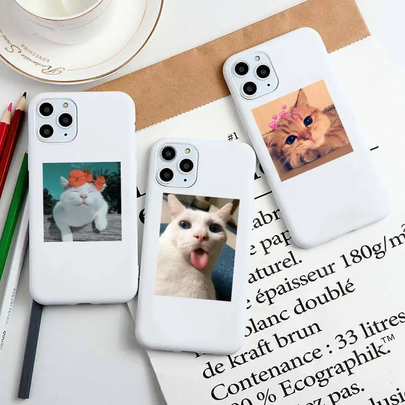 Cute Cat Fashion Animal Phone Case for iphone 12 pro max mini 11 pro XS MAX 8 7 6S X SE 2020 XR Candy white Silicone Cases cover
Cute Cat Fashion Animal Phone Case for iphone 12 pro max mini 11 pro XS MAX 8 7 6S X SE 2020 XR Candy white Silicone Cases cover