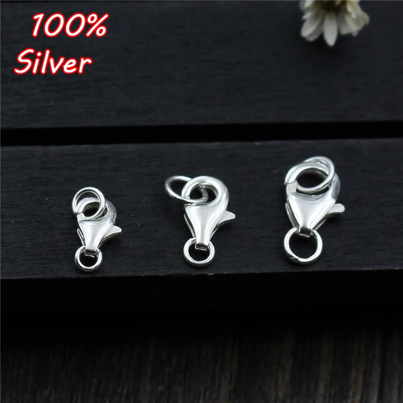 2pcs Real 925 Sterling Silver Lobster Clasp Spring Buckle Silver Jewelry Connector Components DIY Making For Bracelet Necklace
2pcs Real 925 Sterling Silver Lobster Clasp Spring Buckle Silver Jewelry Connector Components DIY Making For Bracelet Necklace