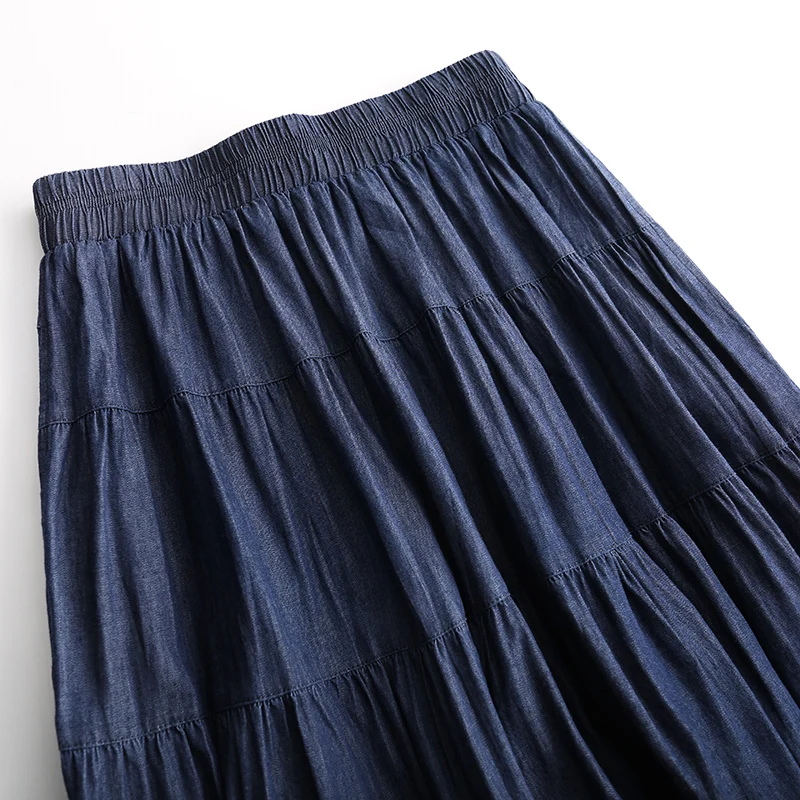 Long Denim Skirt 2021 Spring And Summer New Style Temperament Big Swing Pleated Thin High Waist Show Thin A-Line Casual Women's
Long Denim Skirt 2021 Spring And Summer New Style Temperament Big Swing Pleated Thin High Waist Show Thin A-Line Casual Women's