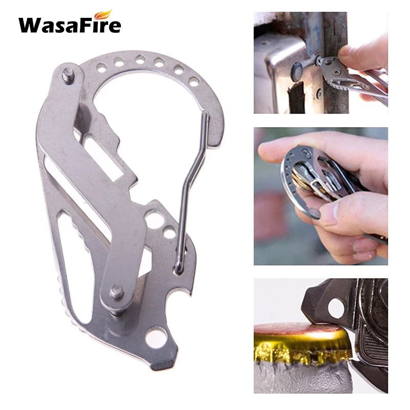 WasaFire Multifunction Keychain Survival Outdoor Tactical Pocket Tool stainless steel carabiner Clip Bottle Opener Wrench Screw
WasaFire Multifunction Keychain Survival Outdoor Tactical Pocket Tool stainless steel carabiner Clip Bottle Opener Wrench Screw