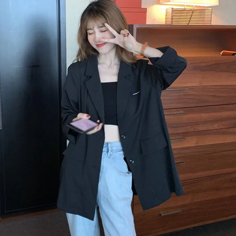 Fashion Lazy Style Lapel Oversize Blazer Autumn Korean Style Loose Thin Long Suit Tops OL Lady Commute Jackets Streetwear
Fashion Lazy Style Lapel Oversize Blazer Autumn Korean Style Loose Thin Long Suit Tops OL Lady Commute Jackets Streetwear