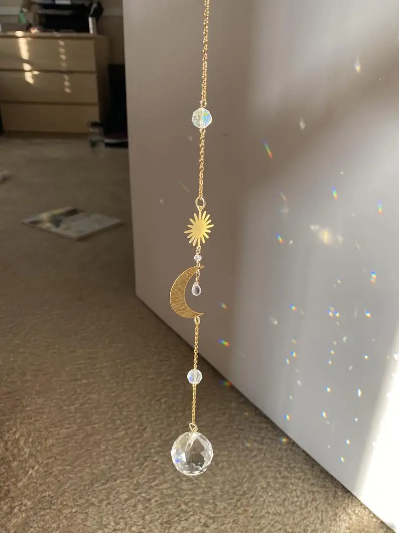 Suncatcher Moon Crystal Prism, Sun catcher - window - crystal sun catcher - sun and moon - geometric- rainbow maker - home decor
Suncatcher Moon Crystal Prism, Sun catcher - window - crystal sun catcher - sun and moon - geometric- rainbow maker - home decor