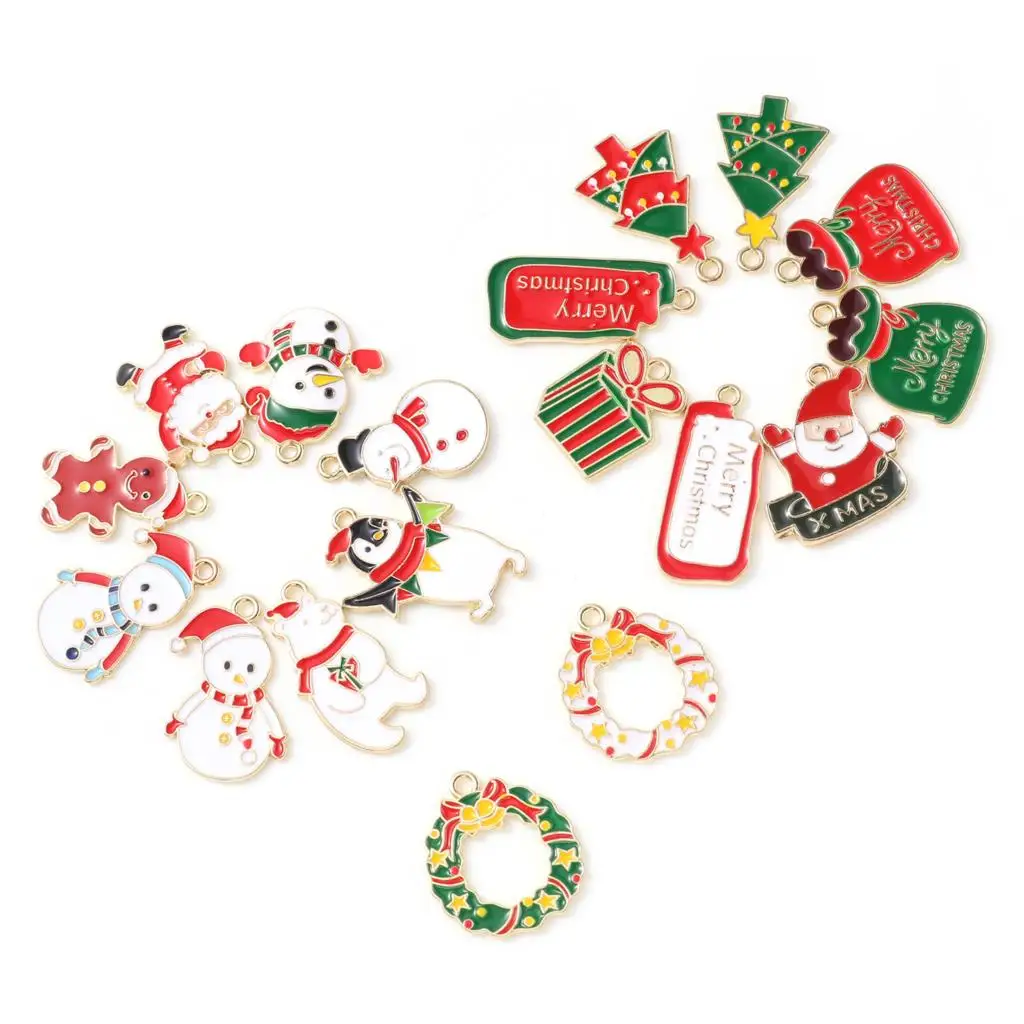 10pcs Christmas Eamel Charms Santa snowman christmas tree Charm Metal Pendant For Bracelet Necklace DIY Jewelry Making Findings
10pcs Christmas Eamel Charms Santa snowman christmas tree Charm Metal Pendant For Bracelet Necklace DIY Jewelry Making Findings