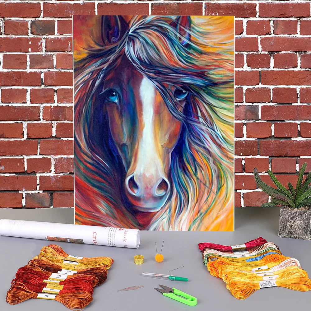Animal Horse Pre-Printed 11CT Cross Stitch Complete Kit Embroidery DMC Threads Sewing Painting Handiwork Knitting Promotions
Animal Horse Pre-Printed 11CT Cross Stitch Complete Kit Embroidery DMC Threads Sewing Painting Handiwork Knitting Promotions