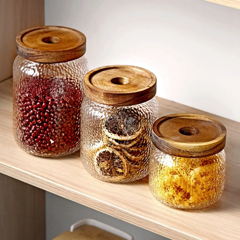 Hammered Glass Airtight Jar Coffee Bean Storage Jar Small Tea Storage Jar Grain Storage Box Kitchen Supplies, 3PCS
Hammered Glass Airtight Jar Coffee Bean Storage Jar Small Tea Storage Jar Grain Storage Box Kitchen Supplies, 3PCS