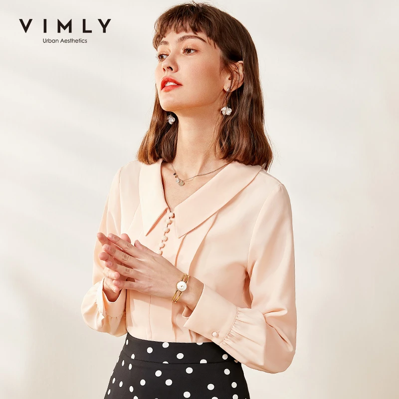 Vimly Vintage Women Blusas Office Lady Elegant Peter pan Collar Pleated Solid Loose Women Clothing Female Chiffon Shirts F0016
Vimly Vintage Women Blusas Office Lady Elegant Peter pan Collar Pleated Solid Loose Women Clothing Female Chiffon Shirts F0016
